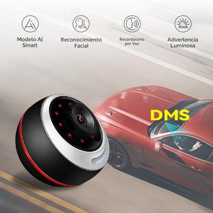 Sistema de monitoreo del conductor DMS Dispositivo de advertencia de fatiga AI con alertas de reconocimiento facial para cierre de ojos, bostezo, uso del teléfono y distracción