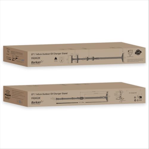Barkan Soporte universal para cargador EV de 57 pulgadas para exteriores, revestimiento de zinc resistente a la intemperie, estación de carga de vehículos eléctricos, nivel 1 y 2, hasta 110 libras,