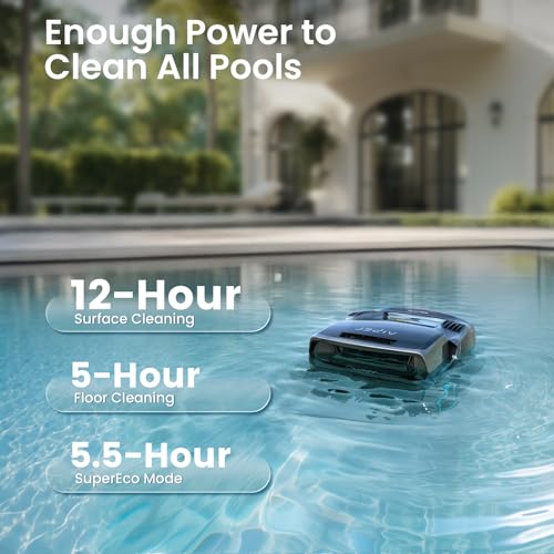 Aiper Scuba X1 Pro Max - Robot aspirador de piscina y robótico para piscina con succión de 8,500 GPH, mapeo de piscina, filtración ultrafina de 3 μm, estacionamiento inteligente de superficie, para todas las piscinas enterradas, gris