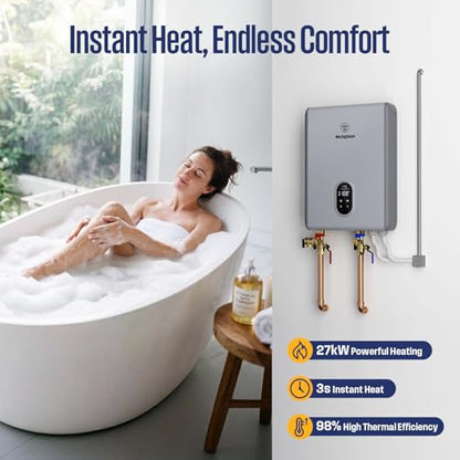 Westinghouse ET027CA0G Uso de toda la casa de Wifi eléctrico 27kW 240V del calentador