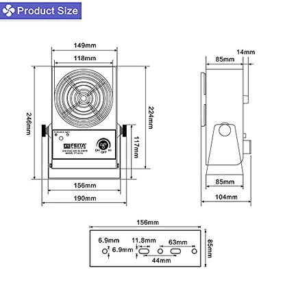 Soplador de aire ionizador ESD ionizador Soplador de aire ionizante de escritorio Eliminador estático Ventilador ionizado antiestático AC110V