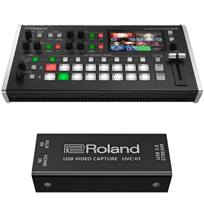 Conmutador de vídeo HD Roland V-8HD de 18 canales con dispositivo de captura de vídeo n.° V-8HD K