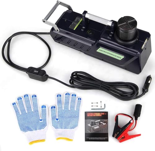 Anbull Gato eléctrico para coche de 15 toneladas, kit hidráulico de gato de coche de 12 V CC, gato eléctrico de piso con luz LED para vehículos recreativos, furgonetas, camiones, SUV cambio de