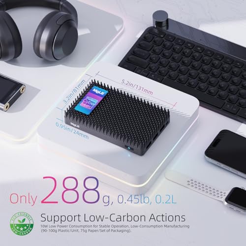 MeLE Mini PC Cyber X1 - N150 PC sin ventilador, 16 GB de RAM, 512 GB de almacenamiento, 2.4/5G Wi-Fi, mini computadoras USB-C completamente funcionales, escritorio de pantalla triple 4K en el hogar