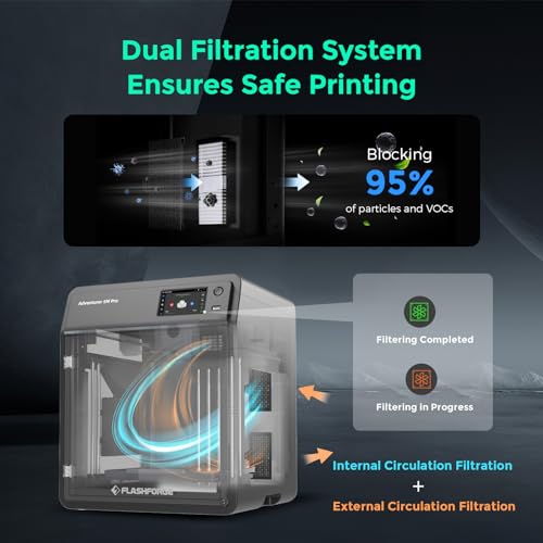 FLASHFORGE Adventurer 5M Pro Impresora 3D con sistema de impresión automática de 1 clic, 23.622 in/s de alta velocidad, boquilla desmontable rápida a 536.0 °F, estructura totalmente metálica Core XY,