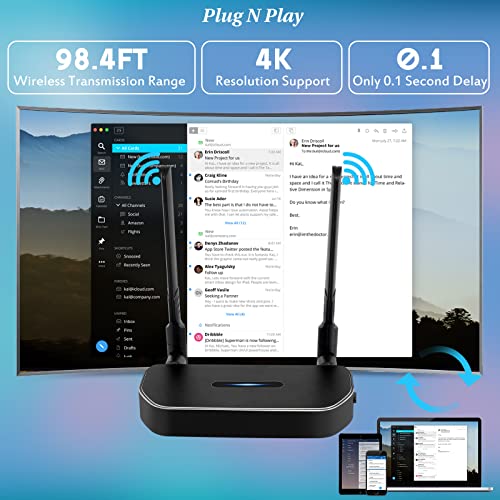 Kit de extensor inalámbrico HDMI de dos transmisores y receptores 4K. YAOMAISI Casting 165 pies/50 m 5G señal estable video/audio HDMI kit extensor inalámbrico para PC, laptop, cámara, Blu-ray, Netfix, PS5 a monitor, proyector, HDTV