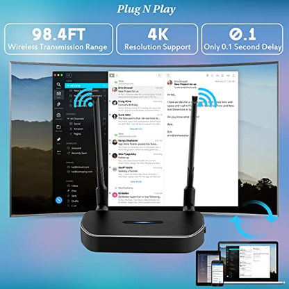 Kit de extensor inalámbrico HDMI de dos transmisores y receptores 4K. YAOMAISI Casting 165 pies/50 m 5G señal estable video/audio HDMI kit extensor inalámbrico para PC, laptop, cámara, Blu-ray, Netfix, PS5 a monitor, proyector, HDTV