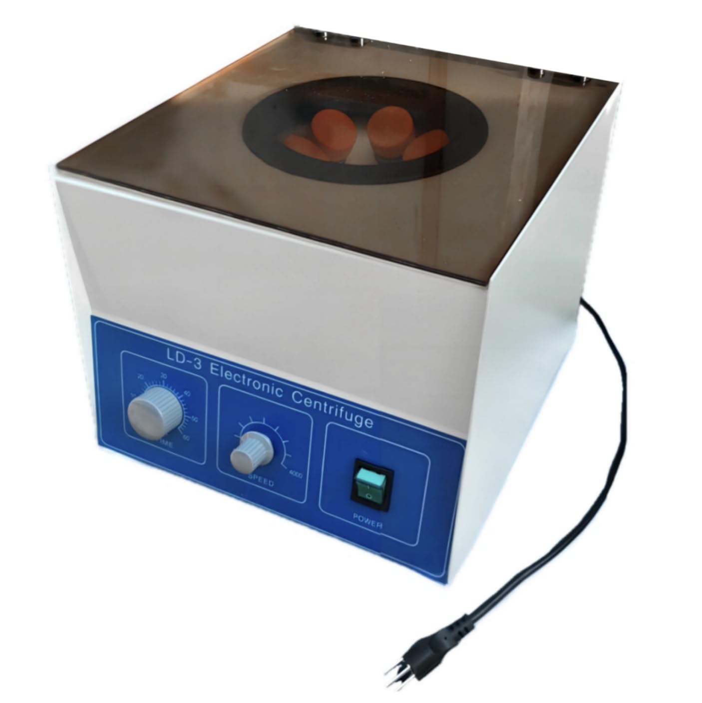 Máquina centrífuga, centrífugas de mesa de laboratorio, equipo centrífugo de laboratorio eléctrico con tubos de centrífuga de 6x50ml, baja velocidad 0-4000RPM 0-60Min Timer 2770xg Fuerza centrífuga