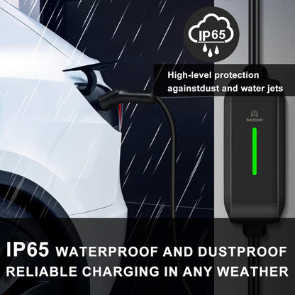 Leisure Stay Cargador portátil para vehículos eléctricos Tesla, Certificado etl, Carga rápida de 7.65M, Impermeable ip65, Compatible con Camiones 3 / X/y/Cyber (LV2 14-50 (Black 32A-40A))