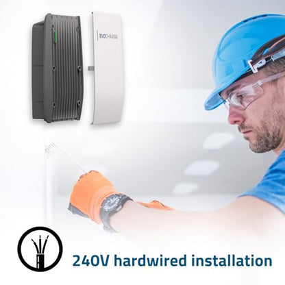 Home 50 NACS - Cargador EV de nivel 2, 240 V cableado, compatible con Tesla - Estación de carga inteligente de vehículo eléctrico de 50 amperios, cable de 25 pies, listado UL, hasta 45