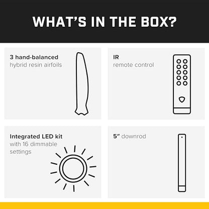 Haiku Home L Series 52" Smart Ceiling Fan, Wi-Fi, Indoor, LED Light, Caramel/White, Works with Alexa