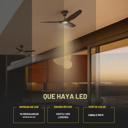 Big Ass Fans Haiku Coastal - Ventilador de techo inteligente para exteriores de 52 pulgadas COSTERO/MARINO con control remoto para patio interior y cubierto, clasificación costera, resistente a la corrosión, negro mate - 	MK-HKC1-042506A258F258I05S2