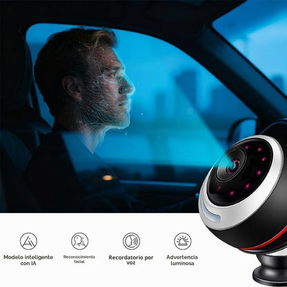 Sistema de monitoreo del conductor DMS Dispositivo de advertencia de fatiga AI con alertas de reconocimiento facial para cierre de ojos, bostezo, uso del teléfono y distracción