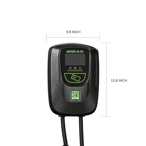 MOTEN EVFC Dorado AC 240V 80amp 19.2kw Home Charger 4G, Ethernet, WiFi, RFID, cable de 25 pies, compatible con OCPP, software básico eMÖTEN incluido para uso doméstico
