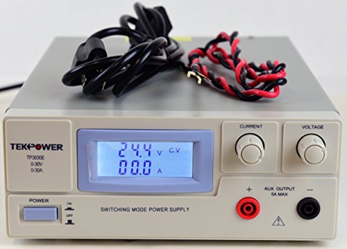 Tekpower TP3030E DC Fuente de alimentación conmutada ajustable 30V 30A, pantalla digital con luz trasera