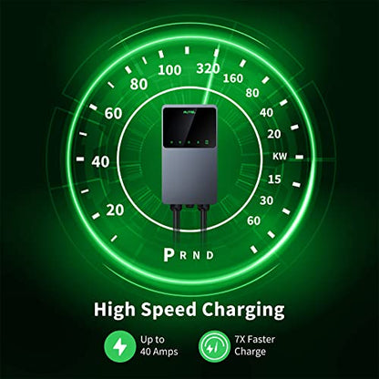 Autel MaxiCharger - Cargador de vehículo eléctrico para el hogar (EV) con tarjeta RFID, hasta 40 amperios, 240 V, WiFi de nivel 2 y EVSE habilitado para Bluetooth, enchufe NEMA 6-50, interior/exterior, cable de 25 pies con funda separada