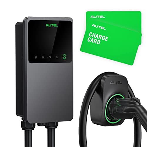 Autel MaxiCharger - Cargador de vehículo eléctrico para el hogar (EV) con tarjeta RFID, hasta 40 amperios, 240 V, WiFi de nivel 2 y EVSE habilitado para Bluetooth, enchufe NEMA 6-50, interior/exterior, cable de 25 pies con funda separada