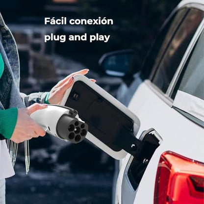 Adaptador Tesla a GB/T, Convertidor de Carga EV 7KW 32A, Compatible con BYD/JAC y Otros Vehículos Eléctricos con Conector GB/T, Bloqueo de Seguridad, Accesorios para Auto Eléctrico