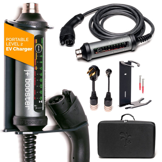 Cargador EV J+ Booster UP-JB2, estación de carga para vehículos de 240 V y 40 A con adaptadores NEMA 5-15 y 14-50