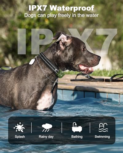 Jugbow Collar de choque para perro, collar de entrenamiento para perros de 4200 pies con control remoto innovador IPX7 impermeable con 4 modos de entrenamiento, collar electrónico recargable DT-61