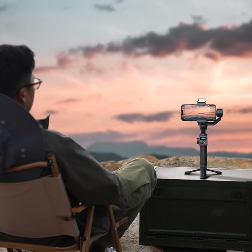Hohem iSteady M6 Kit estabilizador de cardán para Smartphone, cardán de teléfono de 3 Ejes con Seguimiento de AI, luz de Relleno magnética, estabilizador de batería de Larga duración de 18 Horas para