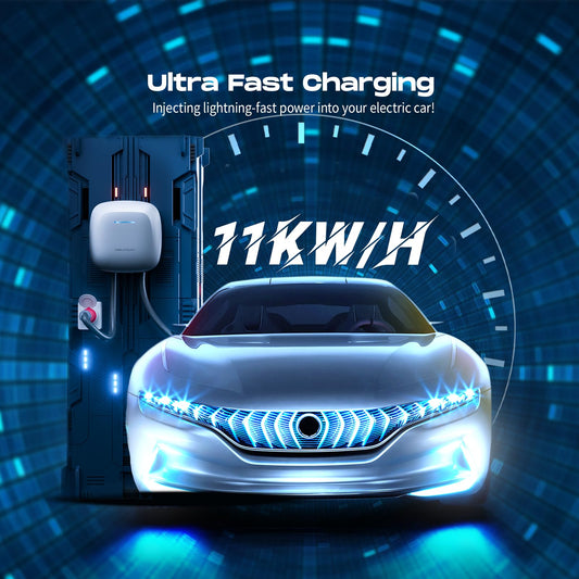 VDL Power EV Cargador 11kW, Tipo 2 Cargador de Coche Eléctrico, 10/13/16A EV Estación de Carga con App Control 5M Cable Cargador de Vehículo Eléctrico para Tomas estándar de la UE IEC 62196-2