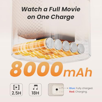 [Sonido de JBL y batería integrada] Proyector para exteriores Yaber T2 con WiFi 6 y Bluetooth, proyector portátil de película inteligente Native 1080P para interior y exterior, compatible con TV