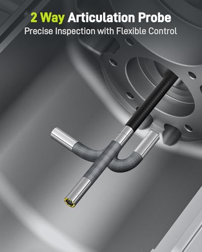 Anykit Boroscopio articulado bidireccional, cámara de serpiente de alta definición 1080P con luz, endoscopio industrial IPS de 4.3 pulgadas, cámara de alcance impermeable de 0.217 in para automoción