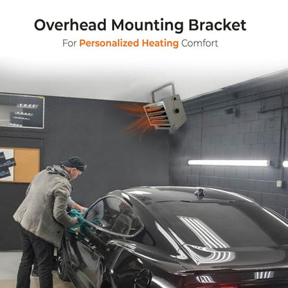 Comfort Zone Calentador eléctrico de techo con cable duro, forzado por ventilador, 5000 W, 240 voltios, ajuste solo ventilador y protección contra sobrecalentamiento, compatible con ETL, ideal para