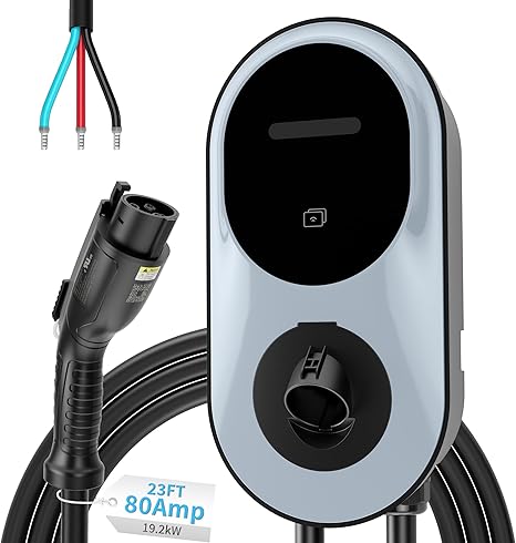 Home Flex - 80Amp Cargador EV de nivel 2, estación de carga de vehículos eléctricos de nivel 2 habilitada para Wi-Fi inteligente, cable de 23 pies, EVSE con conector J1772, AAL01T1
