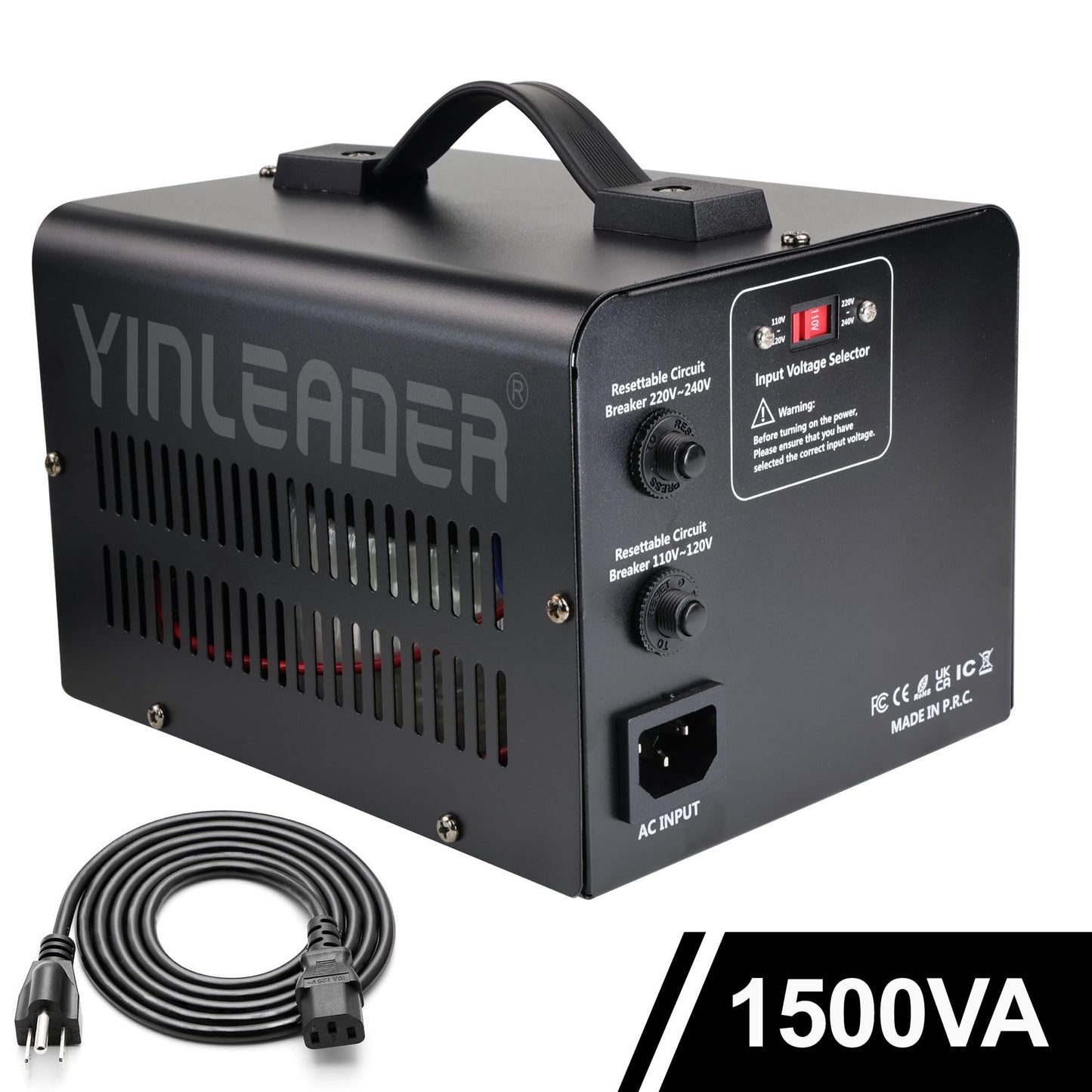 1500W Transformador convertidor de Voltaje (220V a 110V, 110V a 220V) 1500 W convertidor de Subida/Bajada 110/120 voltios - 220/240 voltios