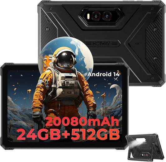 HOTWAV R9 Plus Tablet resistente de 11 pulgadas IP68/IP69K impermeable, batería de 20080mAh, Android 14, Unisoc T7280 Octa-Core, 8GB+512GB, cámara de 64MP, 4G LTE, pantalla FHD+, a prueba de golpes de