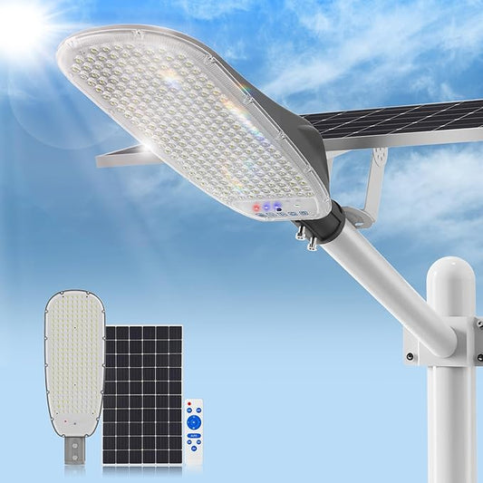 ENTELECHY Luces solares de calle de 12000W, impermeables, IP67, 400,000 lúmenes, sensor de movimiento, luz de seguridad LED con batería de 40,000 mAh, luces de inundación alimentadas por energía solar GTT