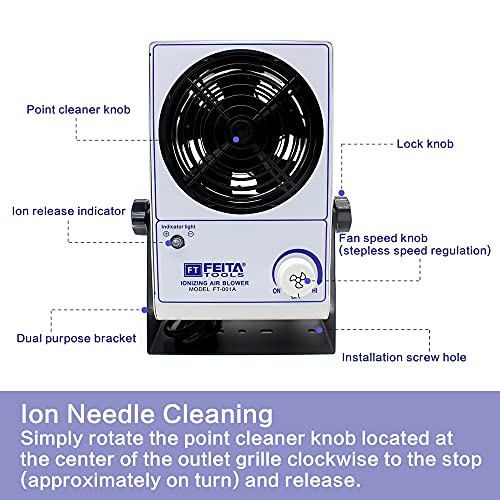 Soplador de aire ionizador ESD ionizador Soplador de aire ionizante de escritorio Eliminador estático Ventilador ionizado antiestático AC110V