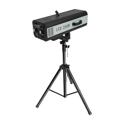 Luz LED de 200 W, foco de escenario de varios colores con soporte de control manual, luz de escenario, lámpara enfocada en puntos de escenario, luces de rendimiento profesional para eventos, teatro, discoteca, espectáculo de fiesta (200 W)