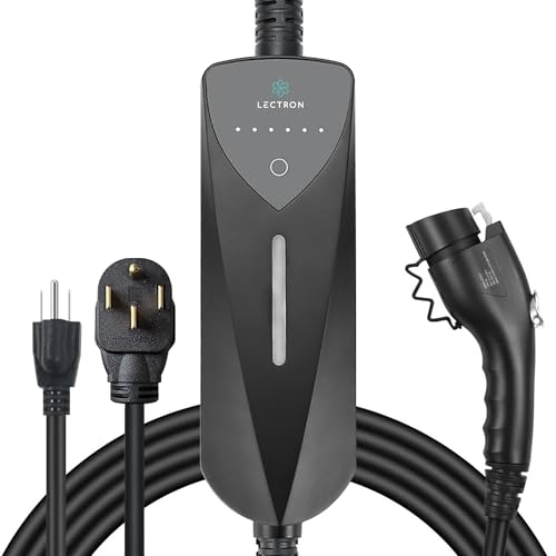 Lectron Cargador portátil para vehículos eléctricos J1772 de nivel 1/2 (8A - 40A), estación de carga de vehículos eléctricos de doble nivel con enchufe NEMA 14-50/5-15, compatible con todos los