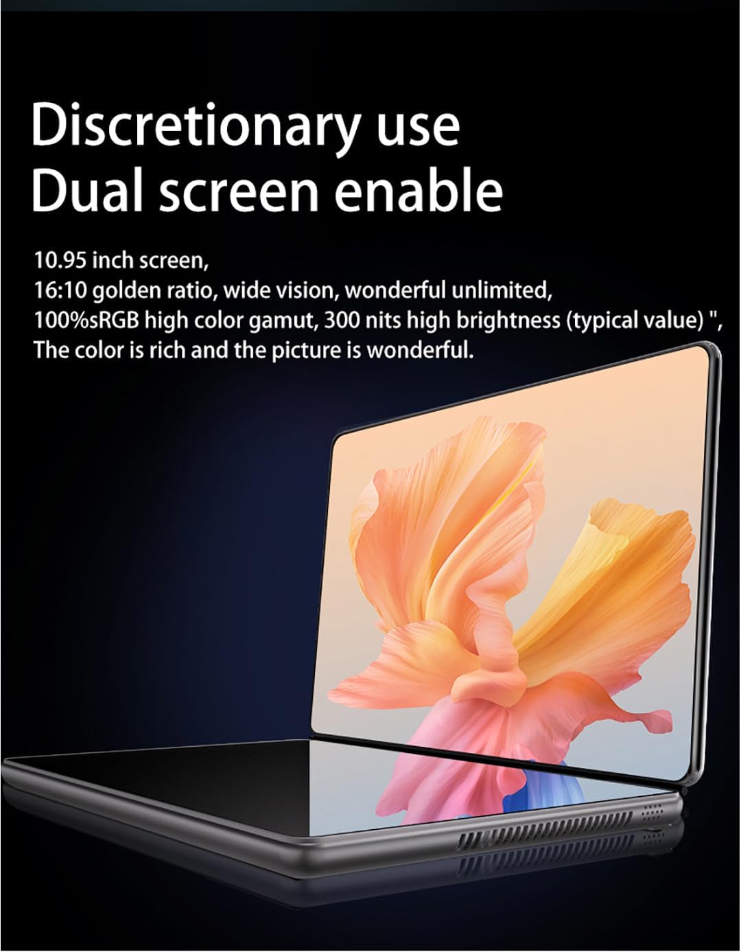 2-en-1 10.95 "2.5K Dual Screen Touch Laptop CPU Core i3-1215U Win 11 Home 16GB RAM 1TB SSD