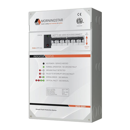 Morningstar - Dispositivo de protección contra fallas de tierra (GFPD-600V) para controladores de carga Tristar MPPT de 600 V, no requiere fusibles, instalación simple y flexible, diseñado en los