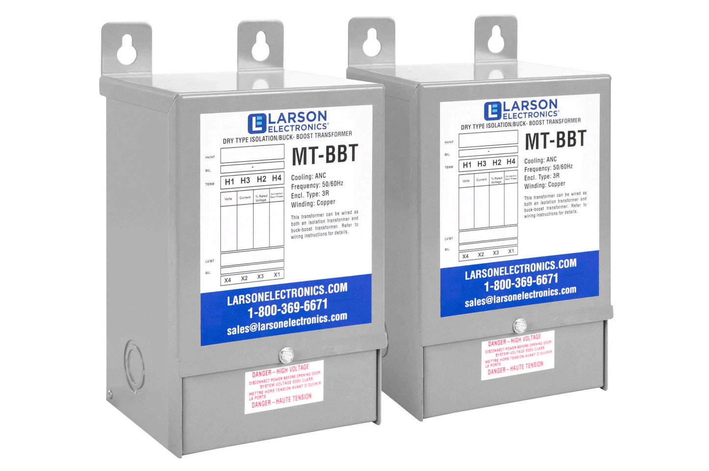 Larson Electronics Transformador 3 fases Buck y Boost - 208V primario - 240V secundario - 31.3 amperios en secundario - 50/60Hz