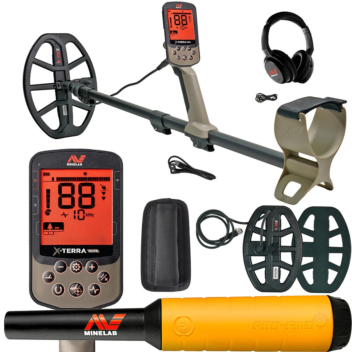 Detector de metales resistente al agua Minelab X-TERRA ELITE, paquete de expedición MIN37070003