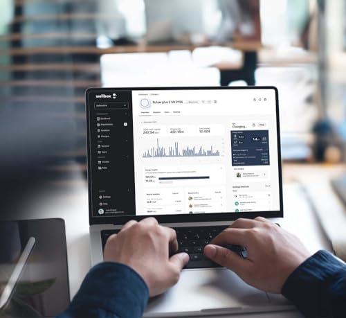 Wallbox Pulsar Plus - Cargador inteligente para vehículos eléctricos de nivel 2, ultracompacto, WiFi, Bluetooth, Alexa/Google Home, Energy Star y certificado UL, cable de 25 pies, EVSE para interiores PUP1-U-1-ALL Ensablamado en USA