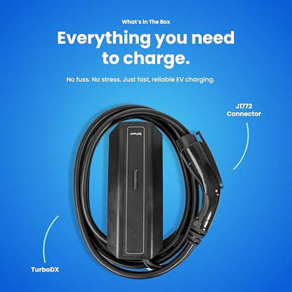 AMPURE TurboDX - Cargador EV nivel 2, carga rápida de 32 A, cableado, resistente al agua IP67, compatible con SAE J1772 #Tdxhw32a