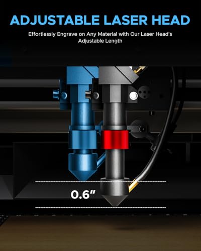 OMTech Grabador láser de CO2 K40+, máquina de grabado láser de escritorio de 8 x 12 pulgadas 40 W para uso doméstico, cortador láser compatible con láser de asistencia de aire para madera y vidrio más