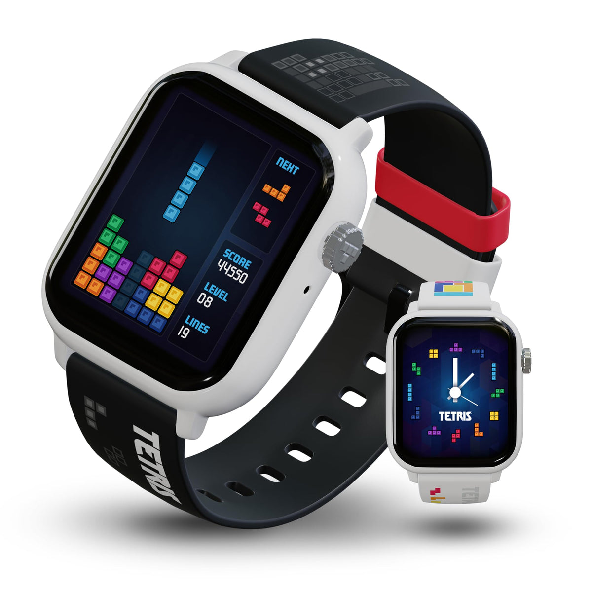 Tetris: My Play Watch - Reloj inteligente retro para juegos, sin WiFi o BT, Tetris integrado, caras de reloj personalizadas, sonido arcade clásico, monitor de frecuencia cardíaca, resistente al agua 0860013393441