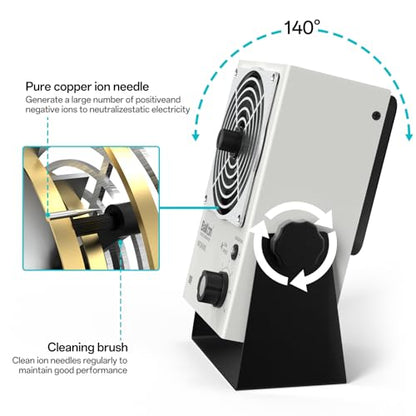 BAKON Ventilador de iones antiestático BK5600S, Ventilador eléctrico iónico, Eliminador estático, Mantenimiento de fabricación electrónica, Laboratorio de investigación científica, Embalaje de chips para eliminar la electricidad estática