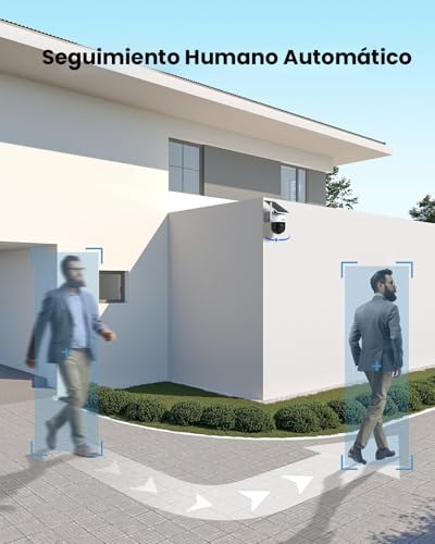 AOSU C9C Cámara solar de seguridad para exteriores – Cámaras de seguridad 100% sin cables, inalámbricas para exteriores para vigilancia en el hogar con panel solar fijo, vista panorámica de 360°