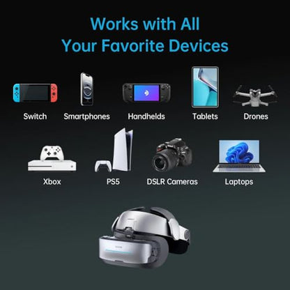 GOOVIS G3 MAX Carry Bundle G3-CC02, 2.5K Micro-OLED Personal Cinema Headset, 1000" IMAX, 120Hz, Blu-ray 3D, Diopter Adjustment +2.0D to -7.0D, IPD 58-74mm, with Custom Protective Travel Case