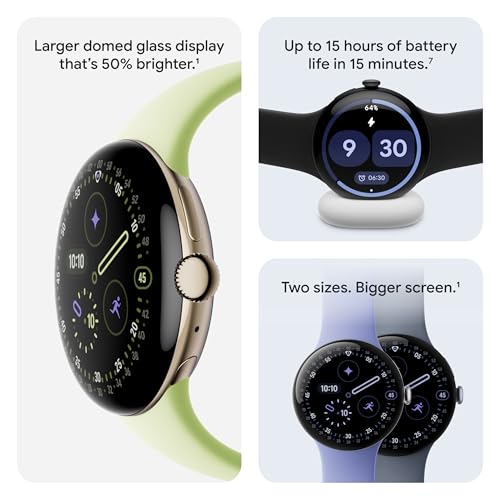 Google Pixel Watch 4 (1.772 in) - Reloj inteligente Android con frecuencia cardíaca y seguimiento del sueño - Batería de 40 horas - Seguimiento de actividad física - Google AI - Caja de aluminio negro GA09962-US