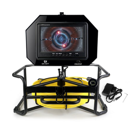 9 ""Monitor 100 pies/98.4 ft cámara de video de inspección de tuberías, IP68 impermeable 1080P drenaje alcantarillado sistema endoscopio industrial con cámara de marca de distancia DVR