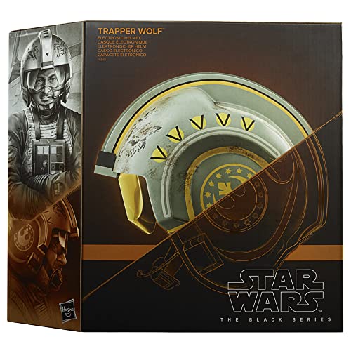 STAR WARS The Black Series Trapper Wolf - Casco electrónico The Mandalorian Coleccionable, juego de rol, luces y sonidos a escala completa -F5549
